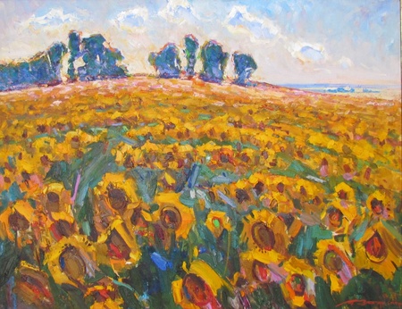 Леонід Заборовський_Соняшники дозрівають